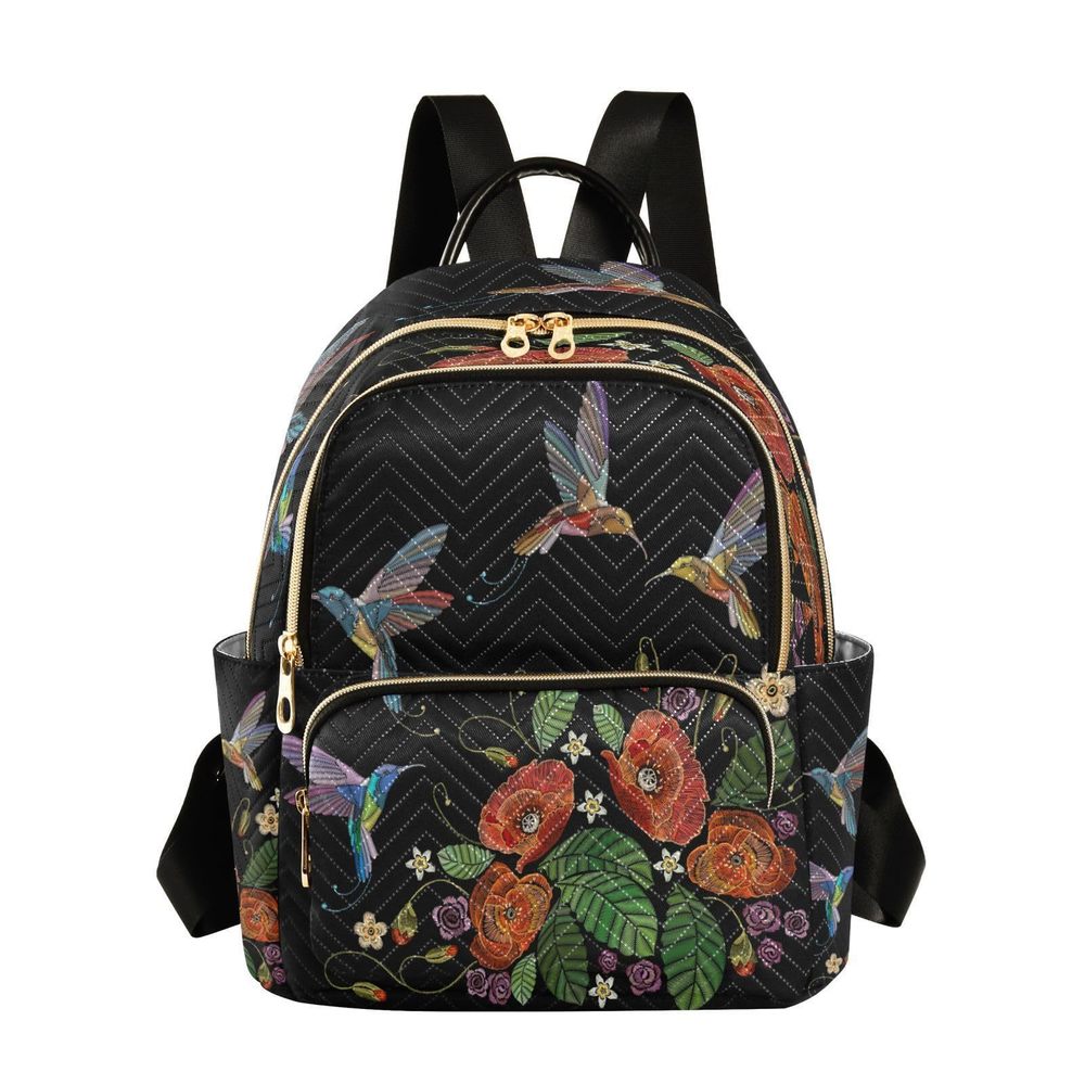 Fashion Backpack Mini Backpack Purse Casual Daily Backpack Hummingbirds and🌹